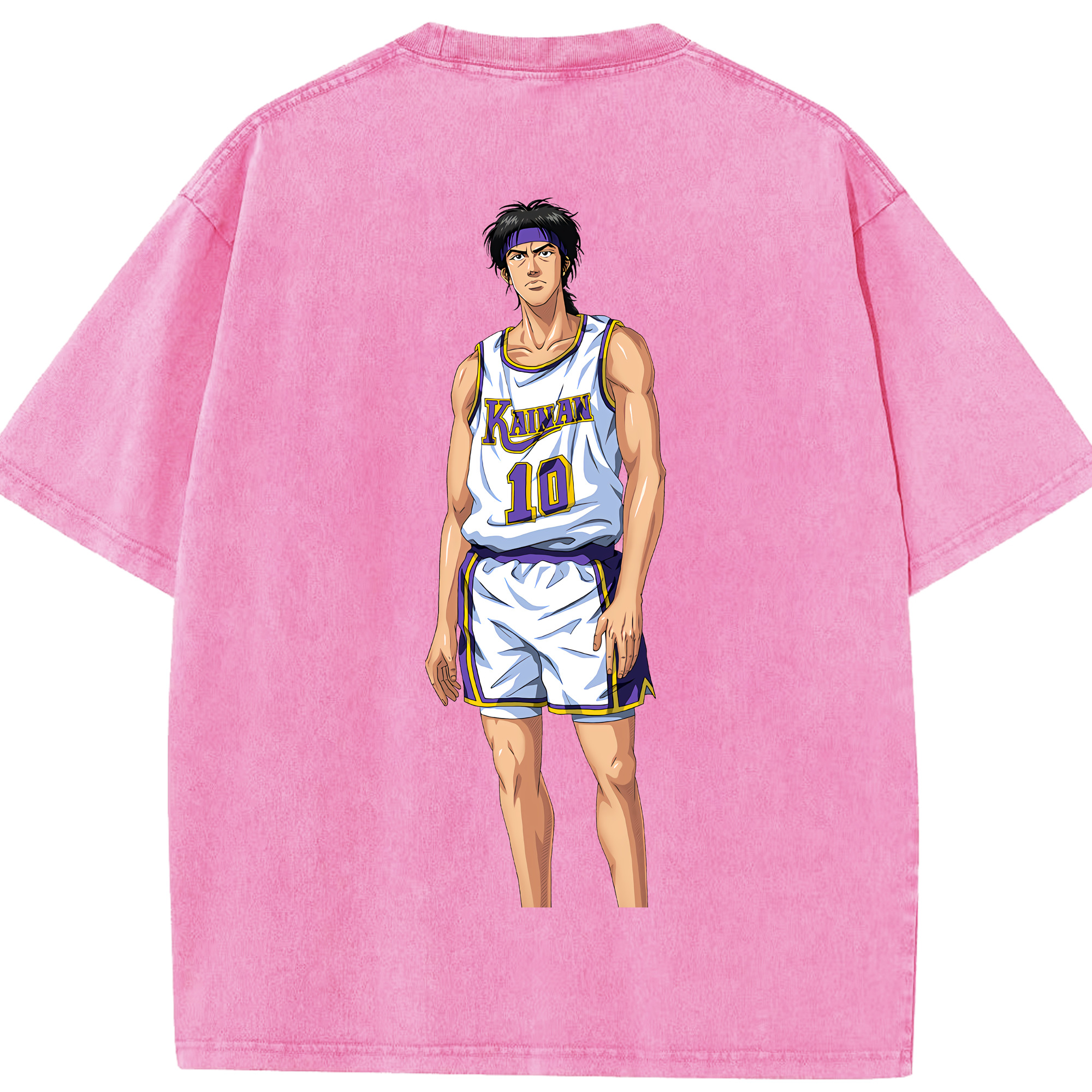 SLAM DUNK／スラムダンク 綿100% ヴィンテージ風 半袖Tシャツ（背面プリント）